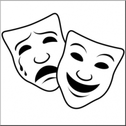Clip Art: Comedy and Tragedy Masks 1 (coloring page) I abcteach.com ...