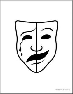 Clip Art: Comedy and Tragedy Masks 2 (coloring page) I abcteach.com ...