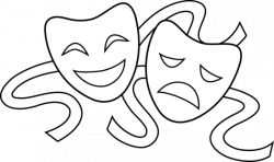 Clip Art Drama Masks | Theater Masks Line Art | Theatre | Pinterest ...