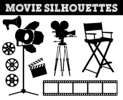 Movie Film Silhouettes // Camera Silhouette // Video Clipart ...