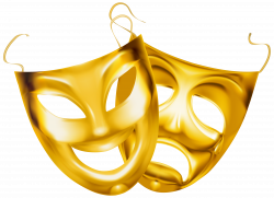 Gold Theater Masks PNG Clipart Image | Gallery Yopriceville - High ...