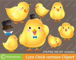 Cute Chick cartoon lovely acting. Vector Clip Art for ...