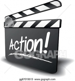 Vector Art - Clapper board action. Clipart Drawing gg67019513 - GoGraph