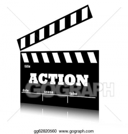 Stock Illustration - Clap film of cinema action genre ...