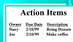 Meeting Action Item Clipart