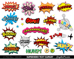 Comic clipart superhero bubbles clipart Speech Bubbles Clipart