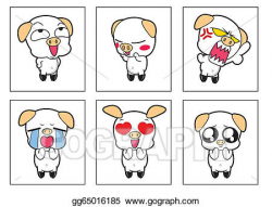 Vector Stock - Cartoon pig action. Clipart Illustration gg65016185 ...