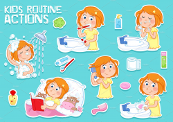 Daily routine actions ~ Illustrations ~ Creative Market