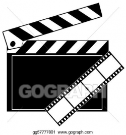 Stock Illustration - Movie film strip and clapboard. Clipart ...