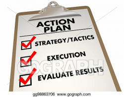 Stock Illustration - Action plan clipboard checklist strategy ...