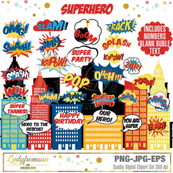 SuperHero Clip Art , Action Words,Comic Sound Effects,Super Hero ...