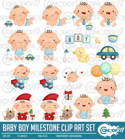 Baby Boy Milestone Baby - Clipart Commercial Use Vector Graphic ...