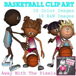 Basketball Sport Action Clip Art Set - 18 Clipart images | Clip art ...