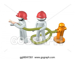 Drawing - 3d image, firefighter in action. Clipart Drawing ...