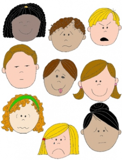 Kids in Action: Faces 1 Clip Art 18 pngs to Show Feelings and Emotions