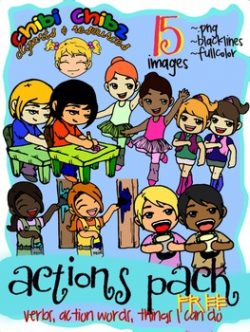 ACTIONS CLIPART FREEBIE PACK {Action Words, Verbs, Things I Can Do}