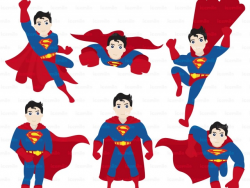 Superman Action Digital Cliparts | Meylah