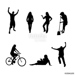 Vector silhouettes pack - a variety of people in action.