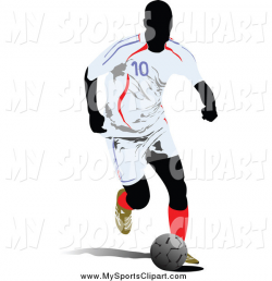 Sports Clip Art of a Running Faceless Male Soccer Player in Action ...