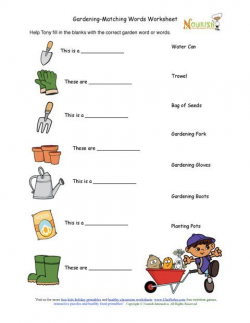 Kids Gardening Tools Matching Activity Sheet | Gardening with Kids ...
