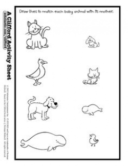 worksheet baby animals match babies to adults preschool baby baby ...
