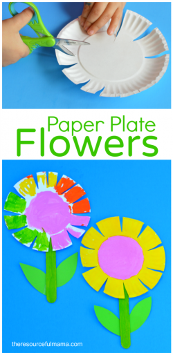 Paper Plate Flower Craft for Kids | Scissor skills, Flower crafts ...