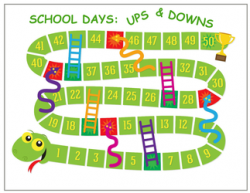 SCHOOL DAYS - UPS & DOWNS free printable board game. | DIY Board ...