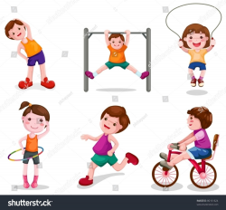illustration of isolated set of activity kids playing | Spor ...