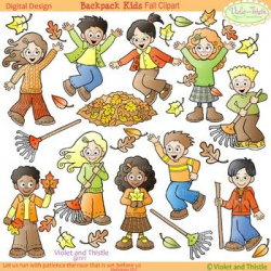 Fall Kids Clipart: Fall Verbs Clipart | Clipart ~ Violet and ...