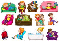 Kids broadcasting watching tv clipart - Clip Art Library