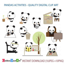 Pandas Activities Clipart, Daily Routines, Panda planning Clipart ...
