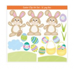 Easter Bunny Digital Clipart | Paper piecing | Pinterest | Easter ...