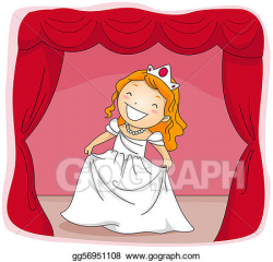 Stock Illustration - Stage actress. Clipart Drawing gg56951108 - GoGraph