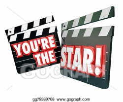 Clipart - You're the star movie clappers actor actress hollywood ...