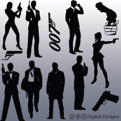 12 James Bond Silhouette Images Digital Clipart Images | Party ...