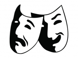 Theater Mask #2 Acting Actor Actress Performance Stage Broadway  Entertainment Happy Sad Face.SVG .EPS .PNG Clipart Vector Cricut Cut Cutting