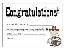 Addition Certificates Cowboy/Cowgirl Theme (adding 0-12) by Alissa ...
