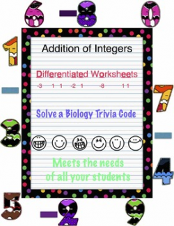 Addition of Integers: Differentiated Puzzle Worksheets (Metric Version)