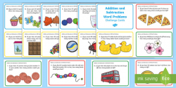 Addition and Subtraction to 100 Word Problem Challenge Cards