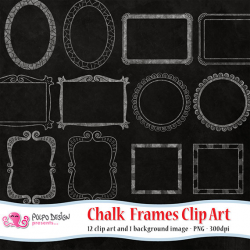 Chalkboard Frames clipart. Digital clip art. Commercial & personal ...