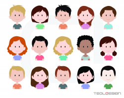 EPS SVG PNG Cute baby and children faces, avatar, icon, digital ...