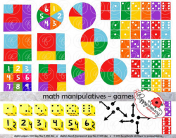 Math Manipulatives Games Clipart Set - (300 dpi) School Teacher Clip ...