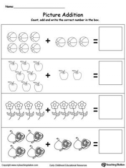 Addition With Pictures: Objects | Math skills, Worksheets and Math