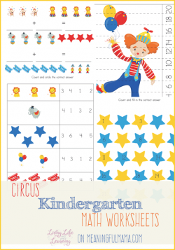 Circus Kindergarten Math Worksheets