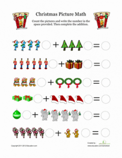 Christmas Picture Math | Worksheet | Education.com