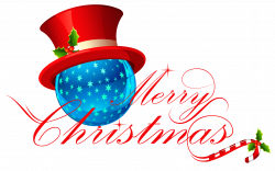 Transparent Merry Christmas with Blue Ornament Clipart | Gallery ...