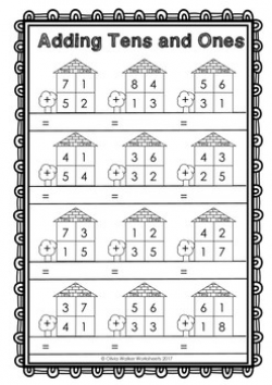 Double Digit Addition - No Regrouping - (Worksheets for 2 digit adding)