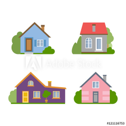 Isolated cartoon house. Simple suburban house. Concept of real ...
