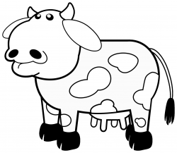 Fresh Cow Clipart Black and White Design - Digital Clipart Collection
