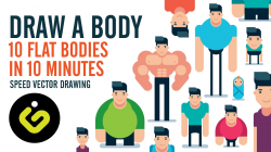 How To Draw A Body, 10 Flat Design Bodies in 10 Minutes, Speed ...
